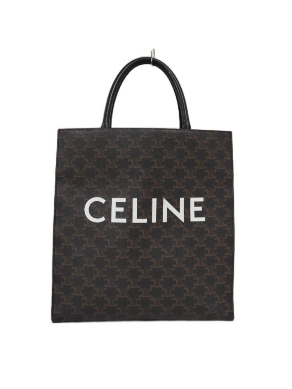 Celine Shoulder Bag Tote 2-Way Triomphe Canvas Vertical Cover Logo Brown